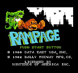 Rampage (USA) Title Screen